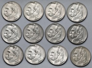 Strzelecki, Piłsudski 5 złotych 1934 - zestaw (12szt)