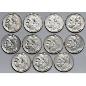 Strzelecki, Piłsudski 5 złotych 1934 - zestaw (11szt)