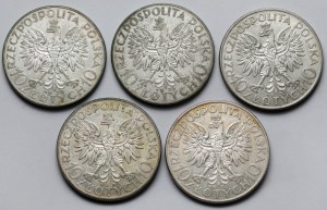 Tête de femme 10 or 1932-1933 - set (5pcs)