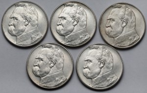 Piłsudski 10 zloty 1938 - set (5pcs)