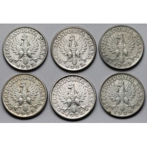 Kobieta i kłosy 2 złote 1924-1925 - zestaw (6szt)