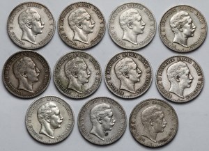 Allemagne, Prusse, 5 marques 1891-1907 - set (11pcs)