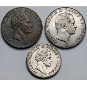 Niemcy, Prusy, 1-2 talary 1829-1841 - zestaw (3szt)