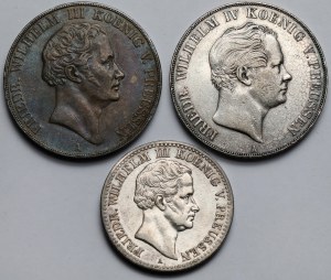 Germany, Prussia, 1-2 thalers 1829-1841 - set (3pcs)