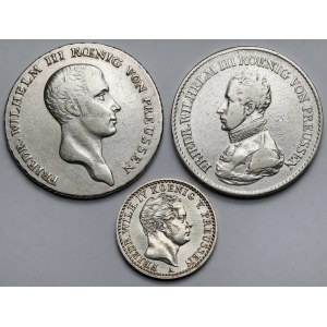 Niemcy, Prusy, 1 i 1/6 talara 1814-1849 - zestaw (3szt)