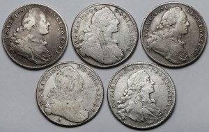 Allemagne, Bavière, Maximilien III Joseph, Thalers 1756-1775 - set (5pc)