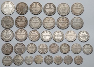 Russia, Nicholas I - Nicholas II, 5-25 kopecks 1849-1914 - set (35pcs)