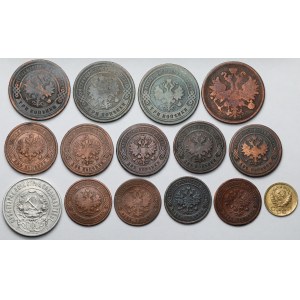 Rosja / ZSRR, 1-50 kopiejek 1865-1939 - zestaw (15szt)