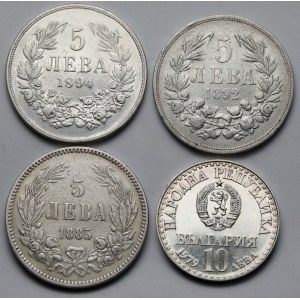 Bułgaria, 5-10 leva 1885-1979 - zestaw (4szt)
