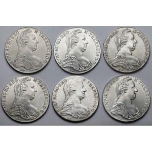 Austria, Maria Teresa, Talar 1780 - nowe bicie - zestaw (6szt)