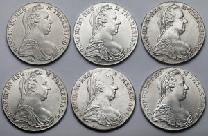 Autriche, Marie-Thérèse, 1780 thaler - nouvelle frappe - set (6pcs)