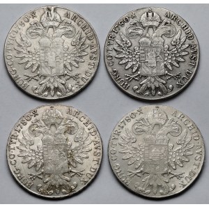 Austria, Maria Teresa, Talar 1780 - nowe bicie - zestaw (4szt)