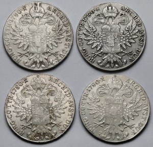 Autriche, Marie-Thérèse, 1780 thaler - nouvelle frappe - set (4pcs)