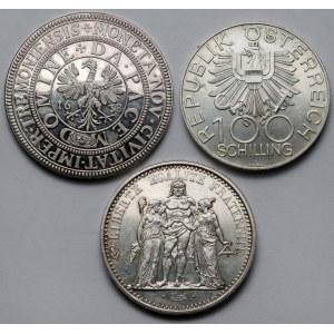 Europa, Srebrne monety i medale - zestaw (3szt)