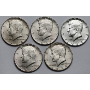 USA, 1/2 dolara 1964 - zestaw (5szt)
