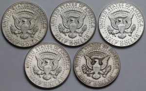 USA, 1/2 dollar 1964 - set (5pcs)