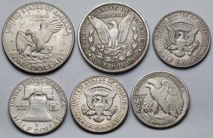 USA, 1/2 - $1 1887-1972 - set (6pcs)
