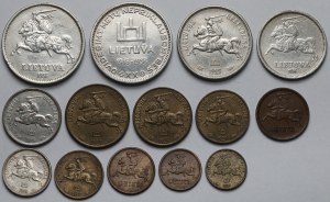 Lithuania, 1 centas - 10 litas 1925-1938 - including Smetona - set (14pcs)