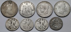 Europe et USA, Pièces en argent 1816-1946 - set (8pcs)