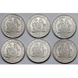 100 złotych 1966 Mieszko i Dąbrówka - zestaw (6szt)