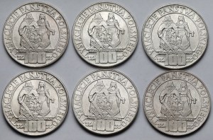 ARGENT 100 or 1966 Mieszko et Dabrowka - set (6pcs)
