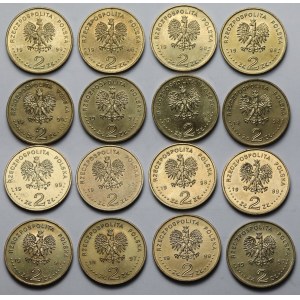 2 złote 1997-1999 Nordic Gold - zestaw (16szt)