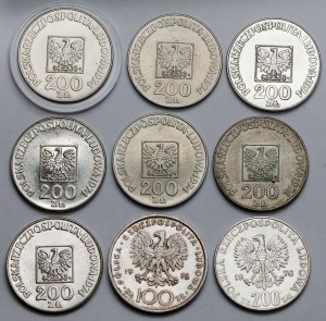 ARGENT XXX années de la Pologne communiste, Jeux et Kosciuszko - set (9pcs)