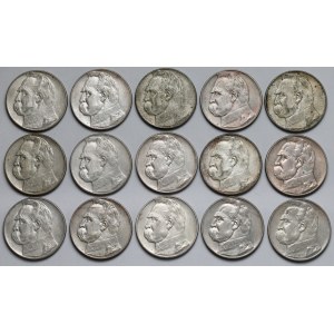 Piłsudski 10 złotych 1935-1937 - zestaw (15szt)