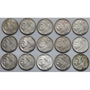 Piłsudski 10 złotych 1935-1937 - zestaw (15szt)