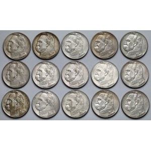 Piłsudski 10 złotych 1935-1937 - zestaw (15szt)