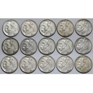 Piłsudski 10 złotych 1935-1937 - zestaw (15szt)