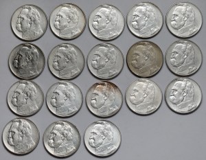 Pilsudski 10 zloty 1935-1937 - set (18pcs)