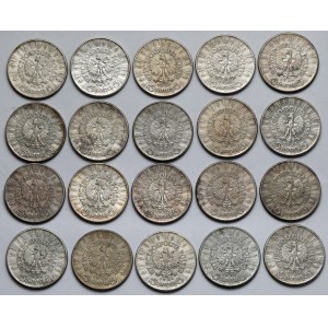 Piłsudski 5 złotych 1934-1936 - zestaw (20szt)