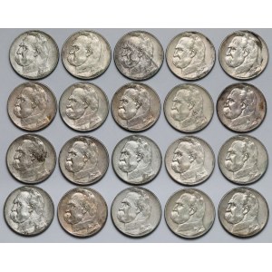 Piłsudski 5 złotych 1934-1936 - zestaw (20szt)