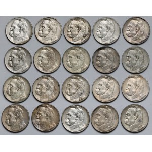 Piłsudski 5 złotych 1934-1936 - zestaw (20szt)