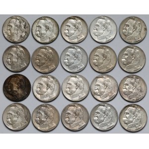 Piłsudski 5 złotych 1934-1936 - zestaw (20szt)