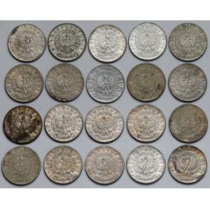 Piłsudski 5 złotych 1934-1936 - zestaw (20szt)