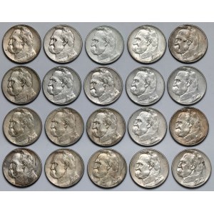 Piłsudski 5 złotych 1934-1936 - zestaw (20szt)