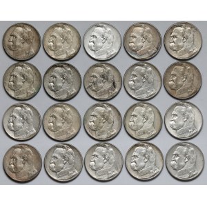 Piłsudski 5 złotych 1934-1936 - zestaw (20szt)