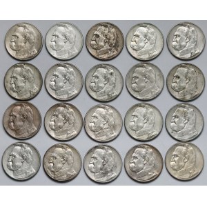 Piłsudski 5 złotych 1934-1936 - zestaw (20szt)