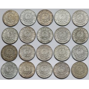 Piłsudski 5 złotych 1934-1936 - zestaw (20szt)