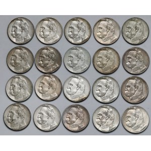 Piłsudski 5 złotych 1934-1936 - zestaw (20szt)