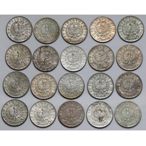 Piłsudski 5 złotych 1934-1936 - zestaw (20szt)
