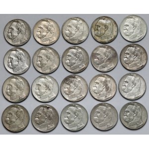 Piłsudski 5 złotych 1934-1936 - zestaw (20szt)