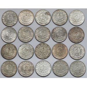 Piłsudski 5 złotych 1934-1936 - zestaw (20szt)