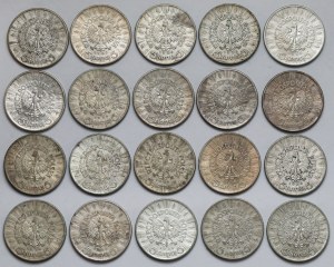 Piłsudski 5 złotych 1934-1936 - zestaw (20szt)