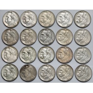 Piłsudski 5 złotych 1934-1936 - zestaw (20szt)