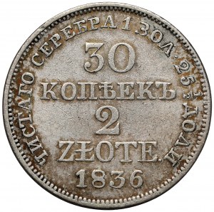30 kopecks = 2 zlotys 1836 MW, Varsovie