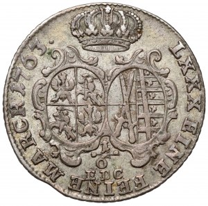 August III Sas, 1/6 thaler 1763 EDC, Leipzig