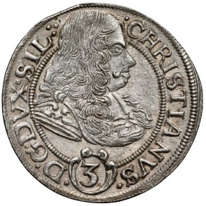 Śląsk, Chrystian wołowski, 3 krajcary 1670 CB, Brzeg